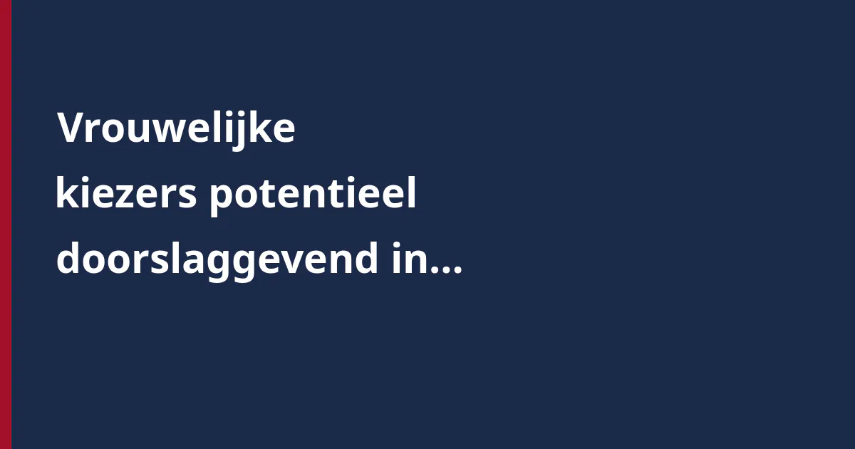 Vrouwelijke kiezers potentieel doorslaggevend in Senaatsrace Maine